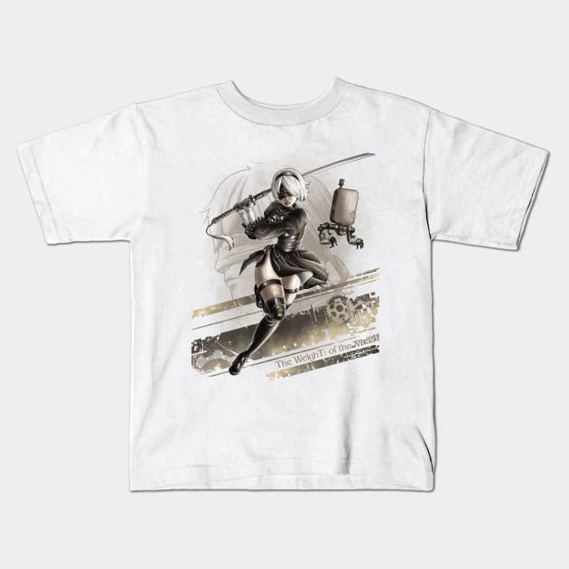 The Weight Of The World Kids T-Shirt by saqman